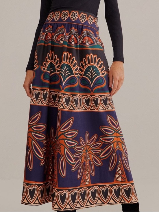 FARM Rio Dresses & Skirts - Farm Rio Anika Tapestry Midi Skirt In Ainika Tapestry 100% Cotton Large